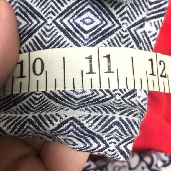 sigrid olsen 100% linen size medium tunic top paisley boho print blue summer - Picture 8 of 8